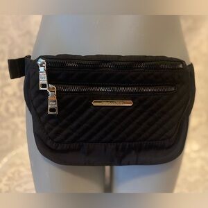 Steve Madden Black Quilted Fanny Pack, 9x6.5,